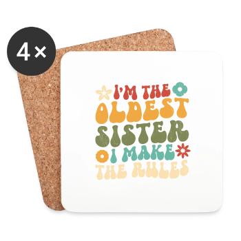 I'm The Oldest Sister I Make The Rules - Coasters (set of 4) - white - Front