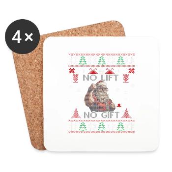 No Lift No Gift Fitness Christmas Gift Gym - Coasters (set of 4) - white - Front