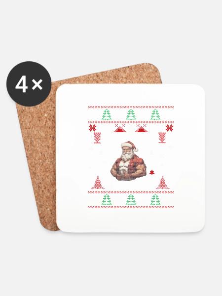 No Lift No Gift Fitness Christmas Gift Gym - Coasters (set of 4) - white