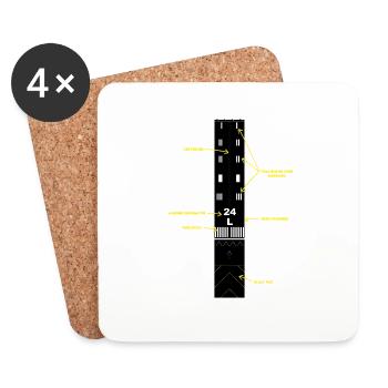 Airport Runway Markings Explained - Pilot - Coasters (set of 4) - white - Front