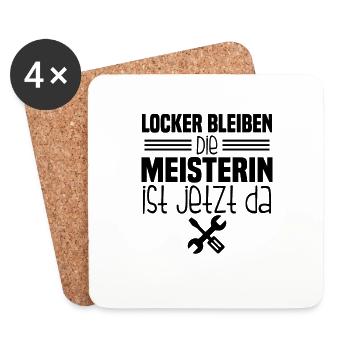 Meisterprüfung bestanden Handwerkerin Meisterin - Untersetzer (4er-Set) - Weiß - Vorne
