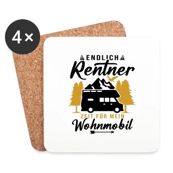 Endlich rentner zeit für mein wohnmobil - Untersetzer (4er-Set) - Weiß - Vorne