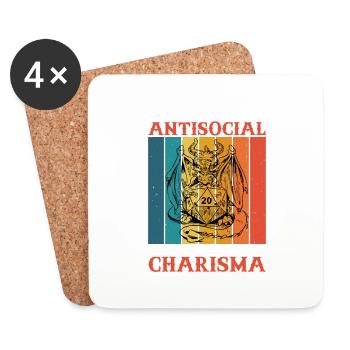 Je ne suis pas antisocial, j’ai roulé à court de charisme 8 - Dessous de verre (lot de 4) - blanc - Devant
