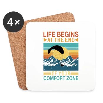 Life Begins At The End Of Your Comfort Zone 9 - Coasters (set of 4) - white - Front