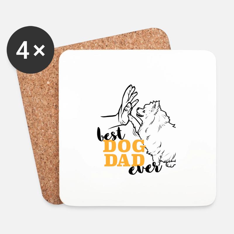 Bester Pomeranian Papa - Untersetzer (4er-Set) - Weiß
