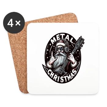 Père Noël en métal - Dessous de verre (lot de 4) - blanc - Devant