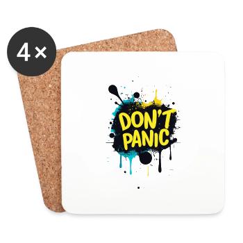 Don't Panic! Funny Saying Quote Statement - Coasters (set of 4) - white - Front