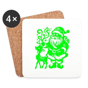 Weihnachten Weihnachtsmann Weihnachtsmann ungezogene Feiertage Winter - Untersetzer (4er-Set) - Weiß - Vorne