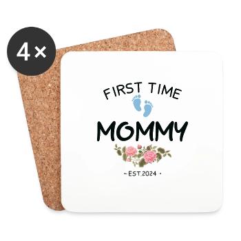 First time Great Aunt 2024 New Baby For Auntie To - Coasters (set of 4) - white - Front