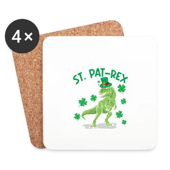 Glücklich St.Pat-Rex Tag Saint Patrick Dinosaurier - Untersetzer (4er-Set) - Weiß - Vorne