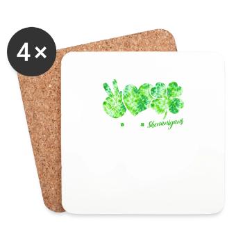 Paix Amour Manigances Joyeuse Saint Patrick - Dessous de verre (lot de 4) - blanc - Devant