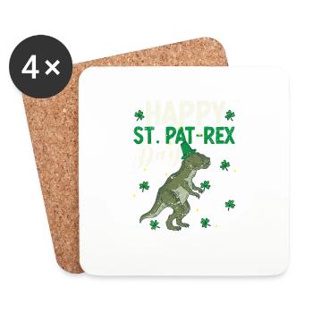 Joyeux jour St.Pat-Rex Saint Patrick dinosaure - Dessous de verre (lot de 4) - blanc - Devant