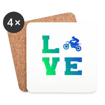 Supermoto Dirt Biker Dirt Bike Motocross - Coasters (set of 4) - white - Front