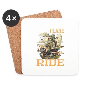 My First Plane Ride 58 - Coasters (set of 4) - white - Front