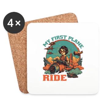 My First Plane Ride 59 - Coasters (set of 4) - white - Front