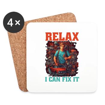 Relax I Can Fix It 18 - Coasters (set of 4) - white - Front