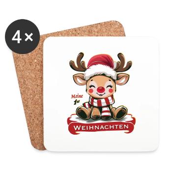 "My First Christmas Reindeer" - Coasters (set of 4) - white - Front