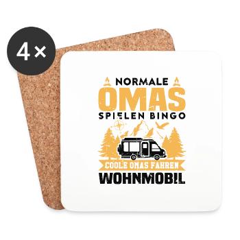 Normale Omas Spielen Bingo Coole Omas Fahren - Untersetzer (4er-Set) - Weiß - Vorne