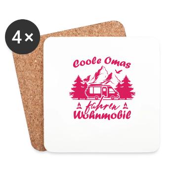 Camping Rentner Coole Omas fahren Wohnmobil - Untersetzer (4er-Set) - Weiß - Vorne