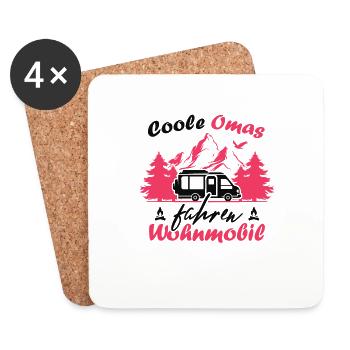 Camping Rentner Coole Omas fahren Wohnmobil - Untersetzer (4er-Set) - Weiß - Vorne