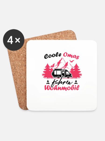 Camping Rentner Coole Omas fahren Wohnmobil - Untersetzer (4er-Set) - Weiß