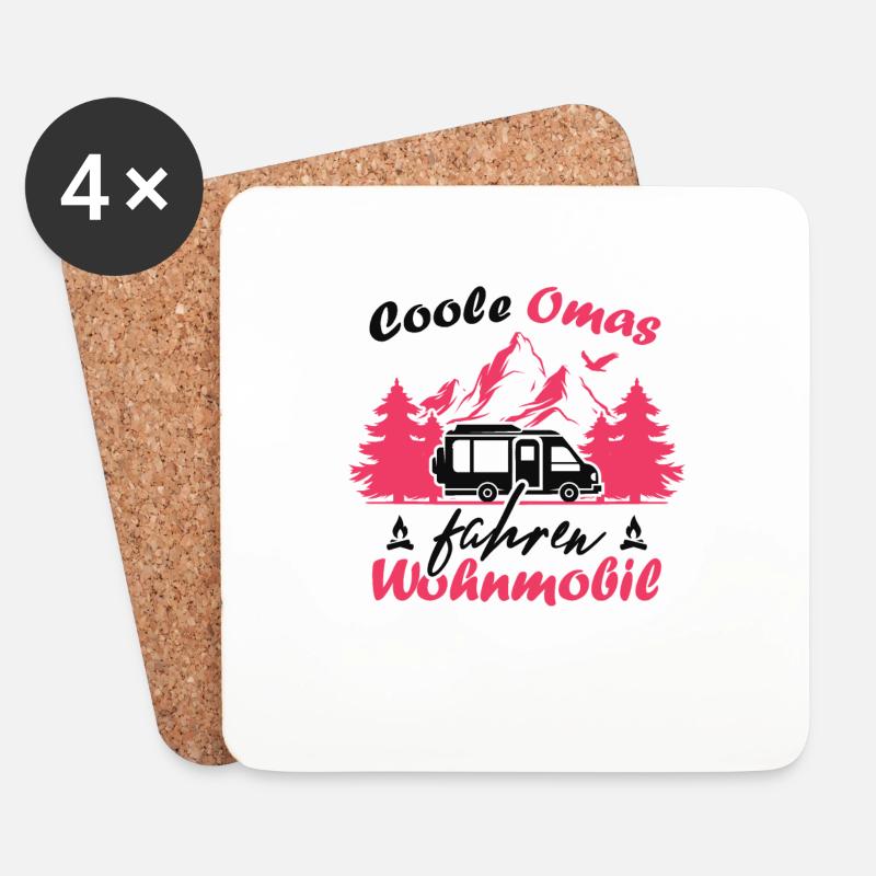 Camping Rentner Coole Omas fahren Wohnmobil - Untersetzer (4er-Set) - Weiß