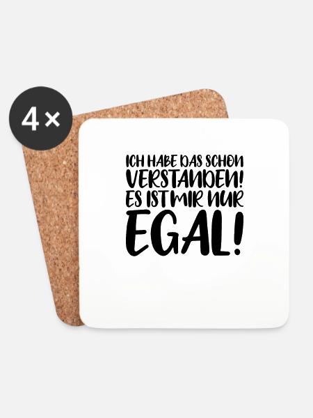 Ich habe das schon verstanden es ist mir nur egal! - Untersetzer (4er-Set) - Weiß