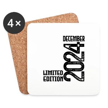 Cadeau Anniversaire Décembre 2024. Decembre 2024. - Dessous de verre (lot de 4) - blanc - Devant