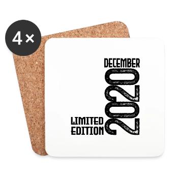 December 2020 Birthday Gift. December 2020. - Coasters (set of 4) - white - Front
