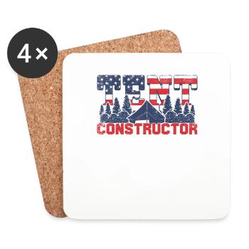 Constructeur de tentes - Dessous de verre (lot de 4) - blanc - Devant