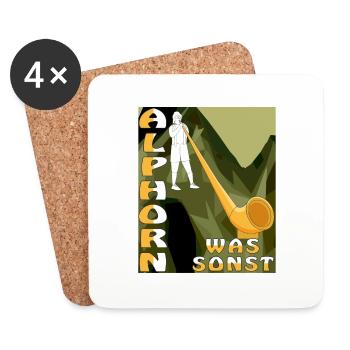 ALPHORN WHAT ELSE - Coasters (set of 4) - white - Front
