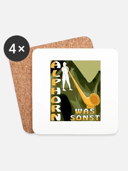 ALPHORN WAS SONST - Untersetzer (4er-Set) - Weiß