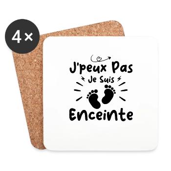 Cadeau Drôle Future Maman Annonce Grossesse - Dessous de verre (lot de 4) - blanc - Devant