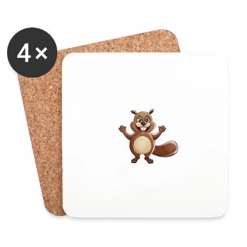 Je M'en Fous Je Suis Un Castor - Castor Doux - Dessous de verre (lot de 4) - blanc - Devant