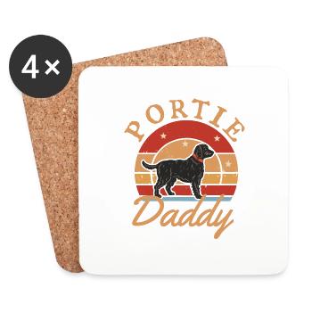 Portie Daddy Portugiesischer Wasserhund – - Untersetzer (4er-Set) - Weiß - Vorne