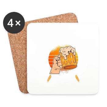 Bière Brassage Amateur Bière Be - Dessous de verre (lot de 4) - blanc - Devant