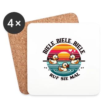 Biele Biele Biele Ruf sie mal - vintage retro - Untersetzer (4er-Set) - Weiß - Vorne