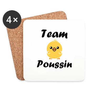 Team poussin - Dessous de verre (lot de 4) - blanc - Devant