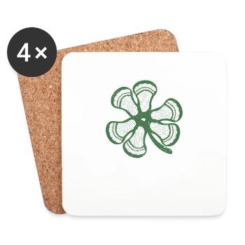 Lacrosse Shamrock Funny St Patricks - Coasters (set of 4) - white - Front