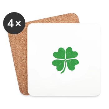 0% Irish Shamrock Funny St. Patrick's Day - Coasters (set of 4) - white - Front