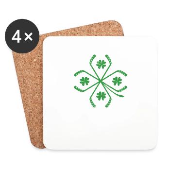 Ice Hockey Shamrock Shamrock St Patrick's Day - Coasters (set of 4) - white - Front
