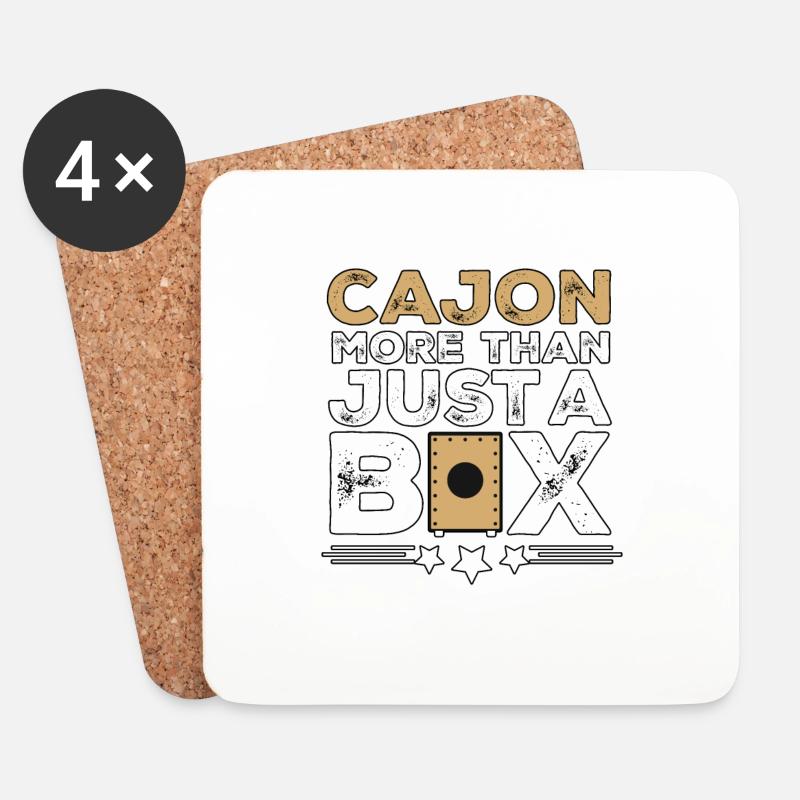 Cajon More Than Just A Box Kachon - Untersetzer (4er-Set) - Weiß