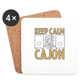 Gardez votre calme et jouez au cajon kachon - Dessous de verre (lot de 4) - blanc - Devant