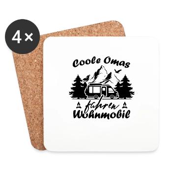 Camping Rentner Coole Omas fahren Wohnmobil - Untersetzer (4er-Set) - Weiß - Vorne
