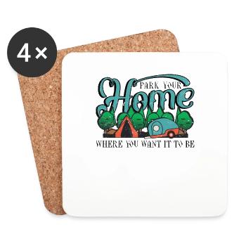 Garez votre maison là où vous voulez qu’elle soit - Dessous de verre (lot de 4) - blanc - Devant
