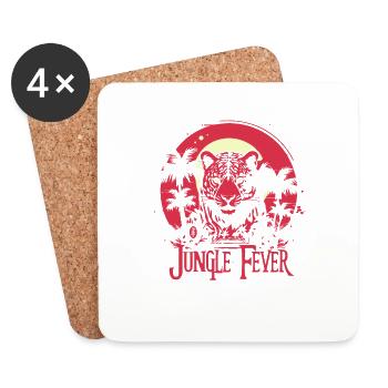 Jungle fever, a predator of the jungle - Coasters (set of 4) - white - Front