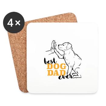 Meilleur Papa Rottweiler - Dessous de verre (lot de 4) - blanc - Devant