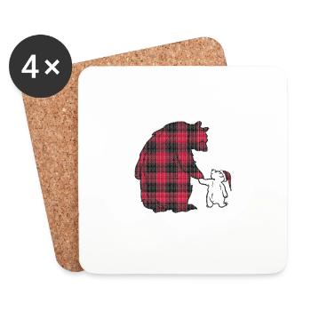 Maman ours - Dessous de verre (lot de 4) - blanc - Devant