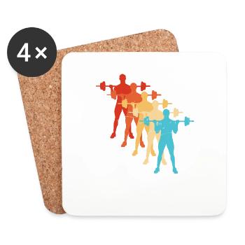 Fitness Cardio Women Men Strength Training - Coasters (set of 4) - white - Front