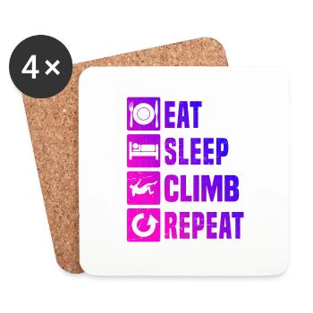 Bouldering Women Climber Boulder Climber - Coasters (set of 4) - white - Front
